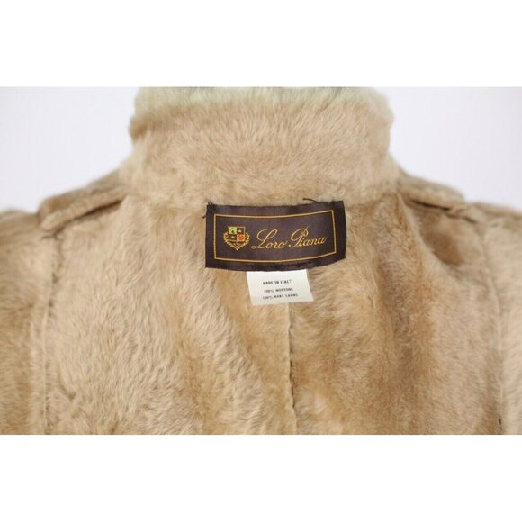 $6,500 Loro Piana Suede Shearling- Fur Lined Overcoat Size 46 Brown NEW - Picture 6 of 7